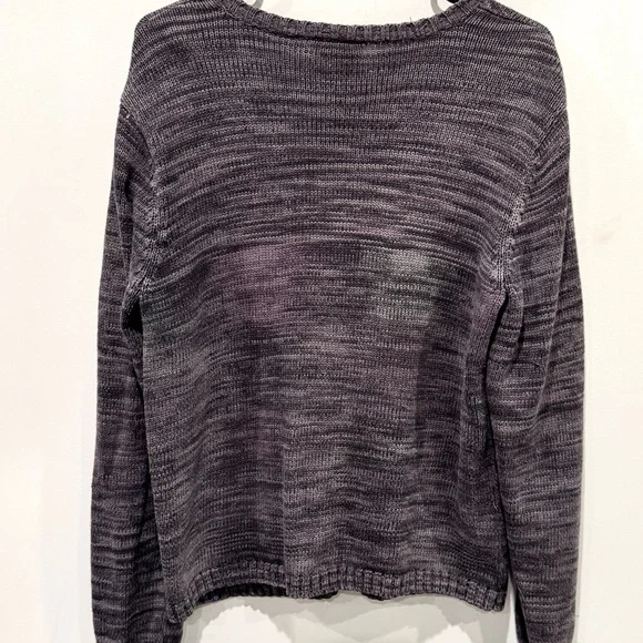 Talbots Woven Grey Striped Button-Up Cardigan with Pockets Women’s Size L - Picture 4 of 11